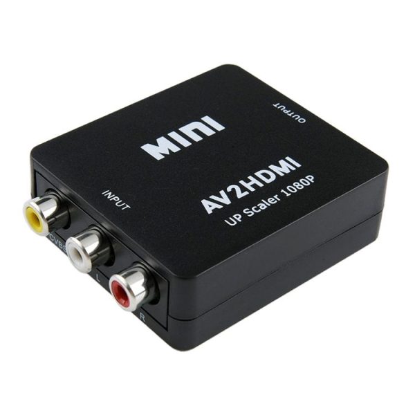 HOWEI HW-2105 Mini AV CVBS / L+R Audio to HDMI Converter Adapter, Support Scaler 1080P (Black)