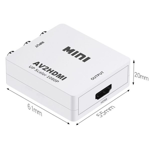 HOWEI HW-2105 Mini AV CVBS / L+R Audio to HDMI Converter Adapter, Support Scaler 1080P (Black) - Image 4
