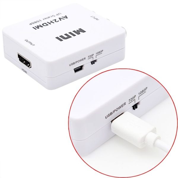 HOWEI HW-2105 Mini AV CVBS / L+R Audio to HDMI Converter Adapter, Support Scaler 1080P (Black) - Image 5