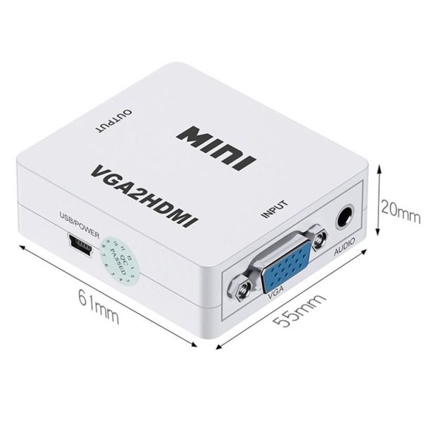 HOWEI HW-2107 HD 1080P Mini VGA to HDMI Scaler Box Audio Video Digital Converter - Image 5