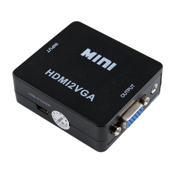 HOWEI HW-2109 Mini HDMI to VGA Video Audio Converter (Black) - Image 2