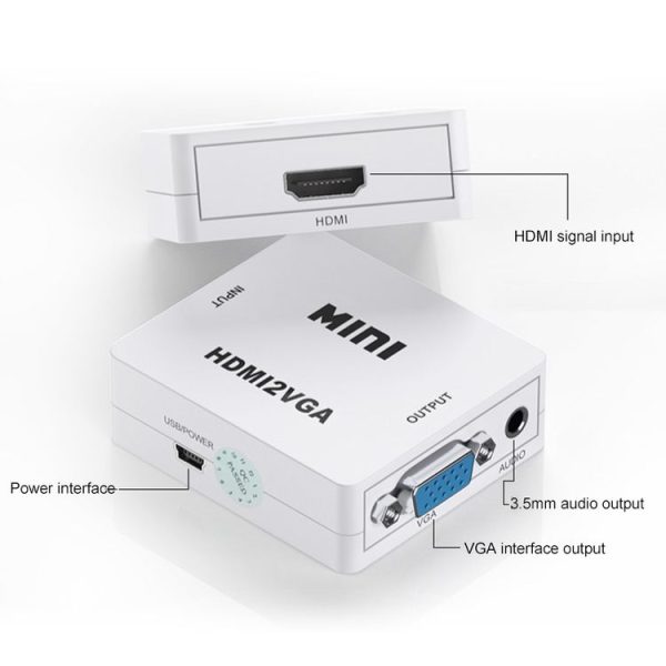 HOWEI HW-2109 Mini HDMI to VGA Video Audio Converter (Black) - Image 6