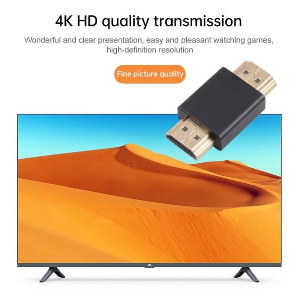Gold-plated Head Male to Male HDMI Adapter (Black) - Image 5