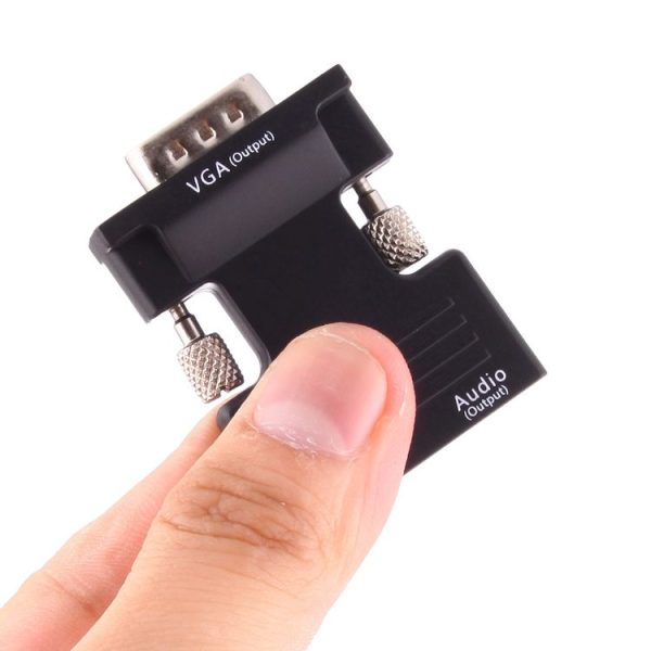 HDMI Female to VGA Male Converter with Audio Output Adapter for Projector, Monitor, TV Sets (Black) - Image 5