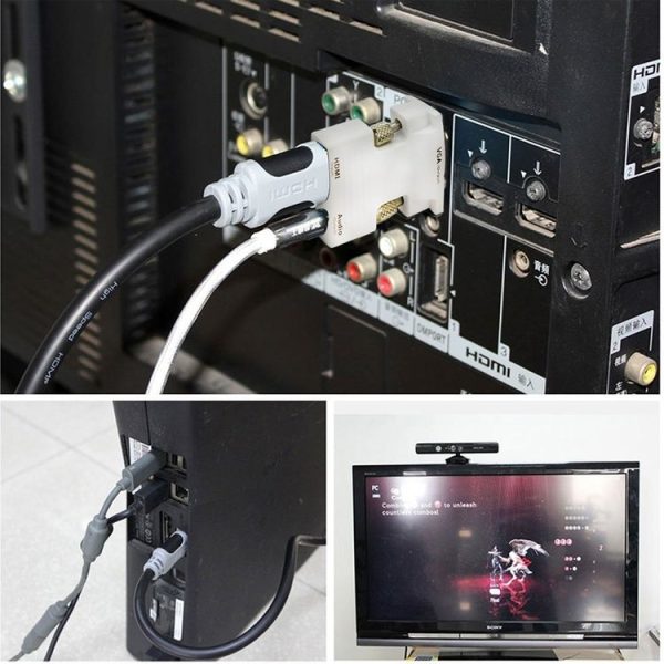 HDMI Female to VGA Male Converter with Audio Output Adapter for Projector, Monitor, TV Sets (Black) - Image 7