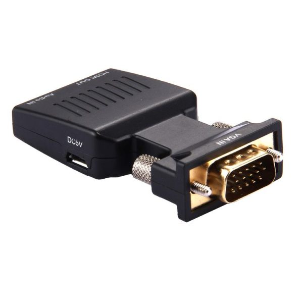 HD 1080P VGA to HDMI + Audio Video Output Converter Adapter for HDTV Monitor Projector (Black) - Image 3