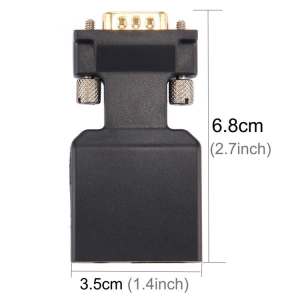 HD 1080P VGA to HDMI + Audio Video Output Converter Adapter for HDTV Monitor Projector (Black) - Image 4