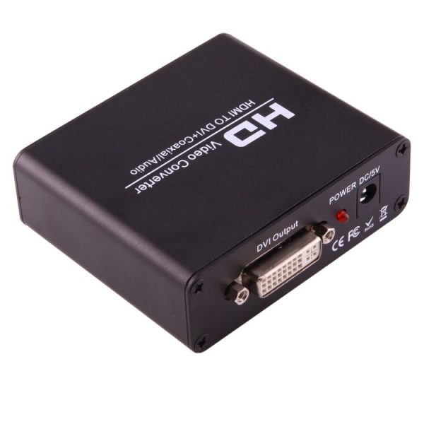 NEWKENG X5 HDMI to DVI with Audio 3.5mm Coaxial Output Video Converter, EU Plug - Image 3