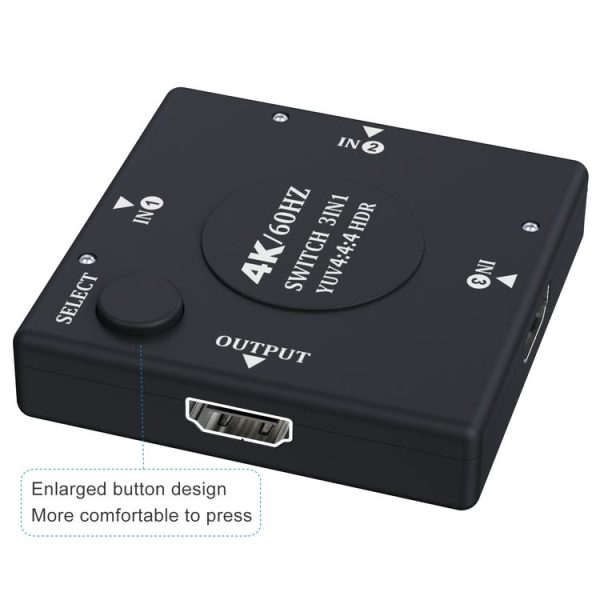 3 In 1 Out 4K 60Hz HD Video HDMI Switcher - Image 2