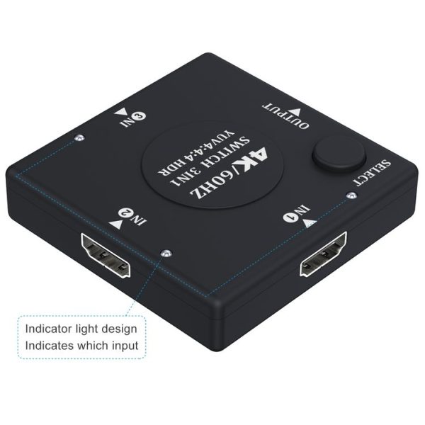 3 In 1 Out 4K 60Hz HD Video HDMI Switcher - Image 3