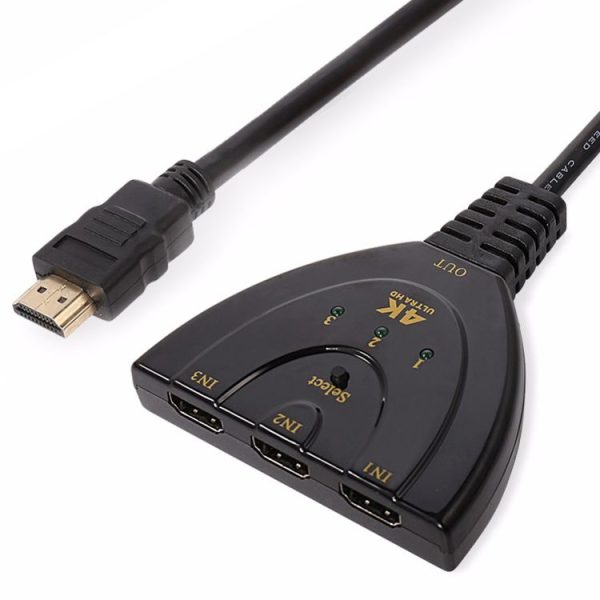 3 in 1 HDMI Input 4K x 2K HDTV Pigtail Switch Adapter HDMI Splitter - Image 2