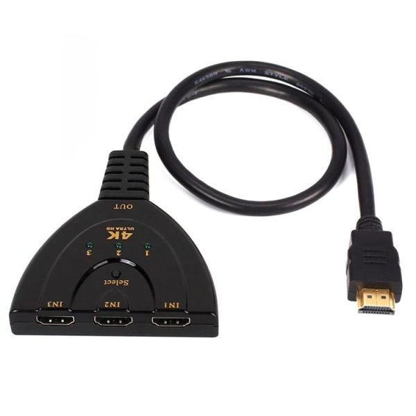 3 in 1 HDMI Input 4K x 2K HDTV Pigtail Switch Adapter HDMI Splitter - Image 3