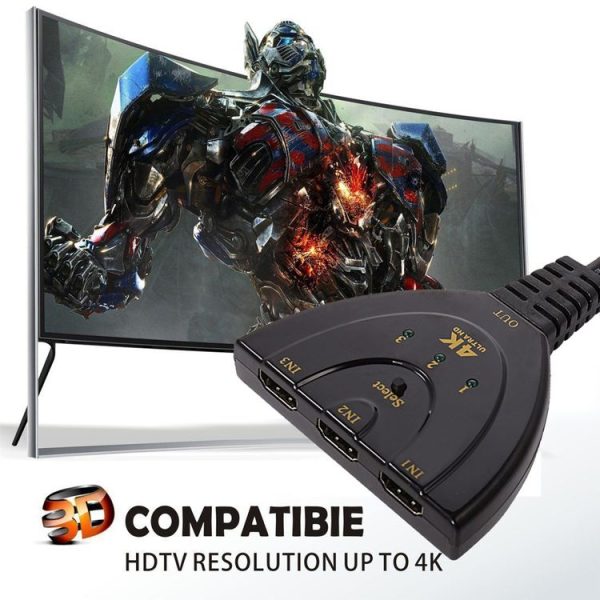 3 in 1 HDMI Input 4K x 2K HDTV Pigtail Switch Adapter HDMI Splitter - Image 7
