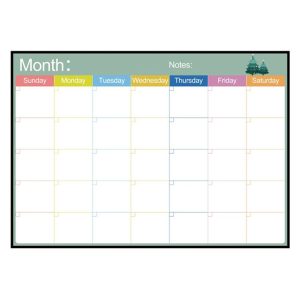Magnetic Monthly Planner Refrigerator Magnet PET Magnetic Soft Whiteboard, Size: 29.7cm x 42cm (Black)