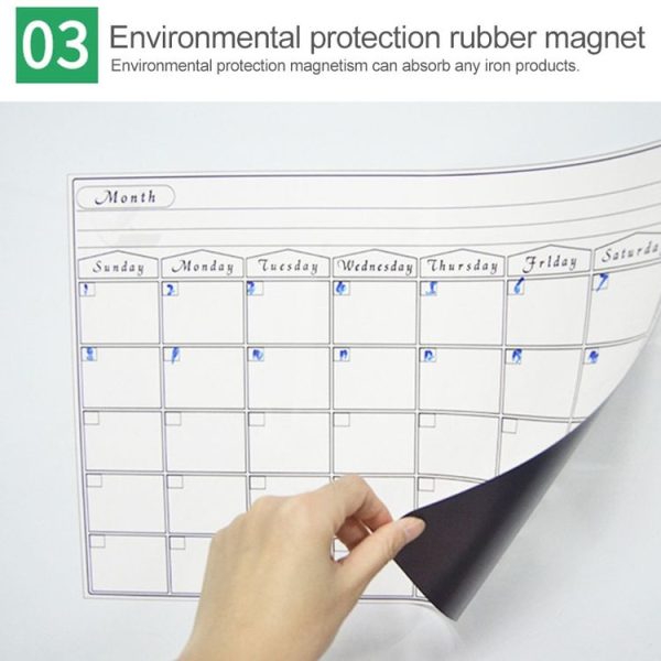 Magnetic Monthly Planner Refrigerator Magnet PET Magnetic Soft Whiteboard, Size: 29.7cm x 42cm (Black) - Image 5