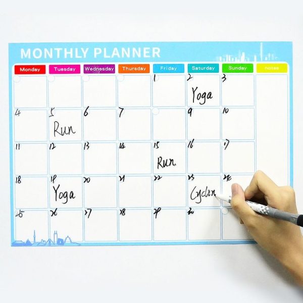 Magnetic Monthly Planner Refrigerator Magnet PET Magnetic Soft Whiteboard, Size: 29.7cm x 42cm (Black) - Image 7