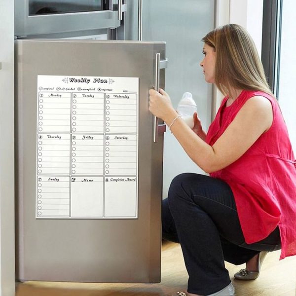 Magnetic Weekly Plan Refrigerator Magnet PET Magnetic Soft Whiteboard, Size: 29.7cm x 42cm (Black) - Image 9