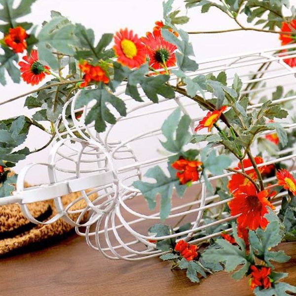 Daisy Leaf Artificial Flower Vine Interior Background Wall Window Decoration, Length: 1.75m (Wine Red) - Image 3