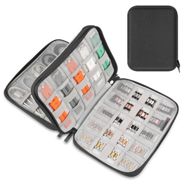 HAWEEL Watch Band Organizer Box Earphones / U Disk / Digital Cable Storage Case (Black)