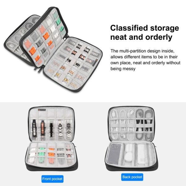 HAWEEL Watch Band Organizer Box Earphones / U Disk / Digital Cable Storage Case (Black) - Image 5
