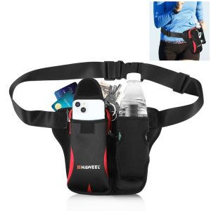 HAWEEL Multi-function Sports Fitness Water Bottle Waist Bag (Red)