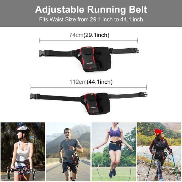 HAWEEL Multi-function Sports Fitness Water Bottle Waist Bag (Red) - Image 3
