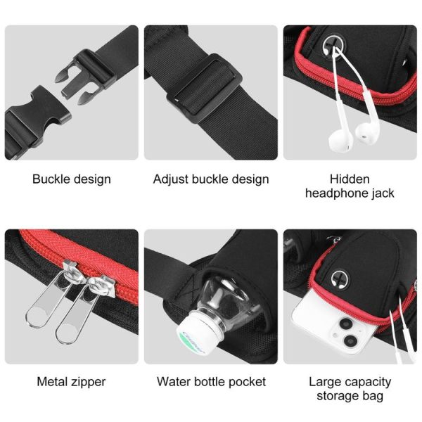 HAWEEL Multi-function Sports Fitness Water Bottle Waist Bag (Red) - Image 4