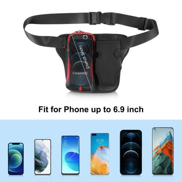 HAWEEL Multi-function Sports Fitness Water Bottle Waist Bag (Red) - Image 5