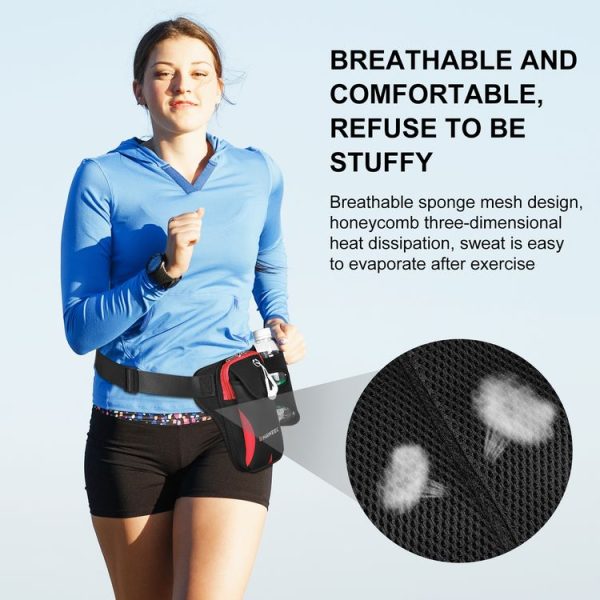HAWEEL Multi-function Sports Fitness Water Bottle Waist Bag (Red) - Image 6