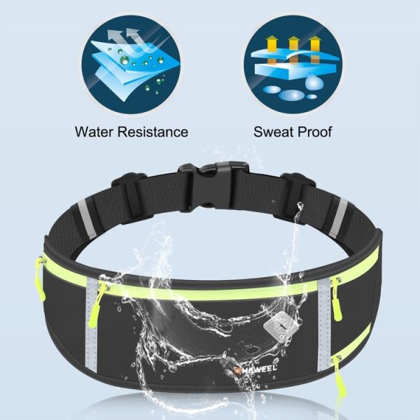 HAWEEL Running Belt Waist Fanny Pack Bag Sports Waterproof Waist Phone Pocket (Black) - Image 4