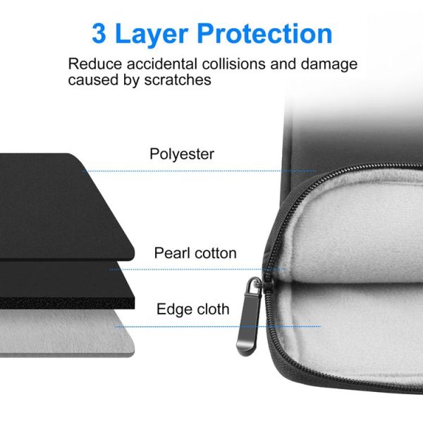 HAWEEL 9.7 inch Sleeve Case Zipper Briefcase Carrying Bag, For iPad 9.7 inch / iPad Pro 9.7 inch, Galaxy, Lenovo, Sony, Xiaomi, Huawei 9.7 inch Tablets (Black) - Image 4