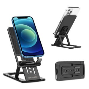HAWEEL Adjustable Lifting Folding Portable Live Broadcast Desktop Plastic Holder (Black)