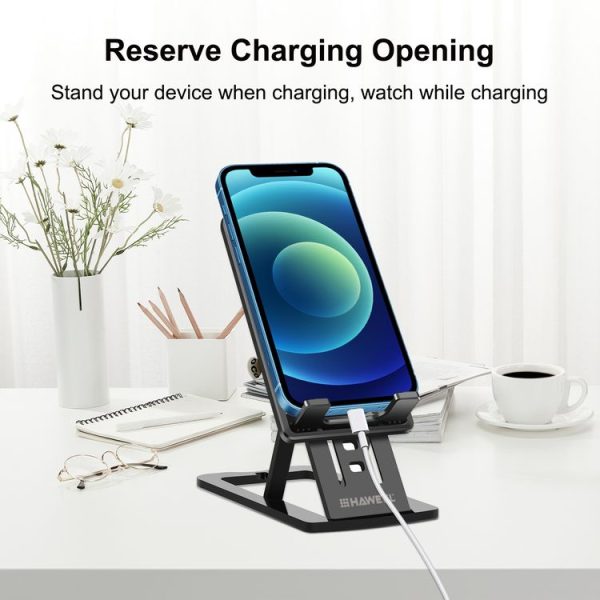 HAWEEL Adjustable Lifting Folding Portable Live Broadcast Desktop Plastic Holder (Black) - Image 5
