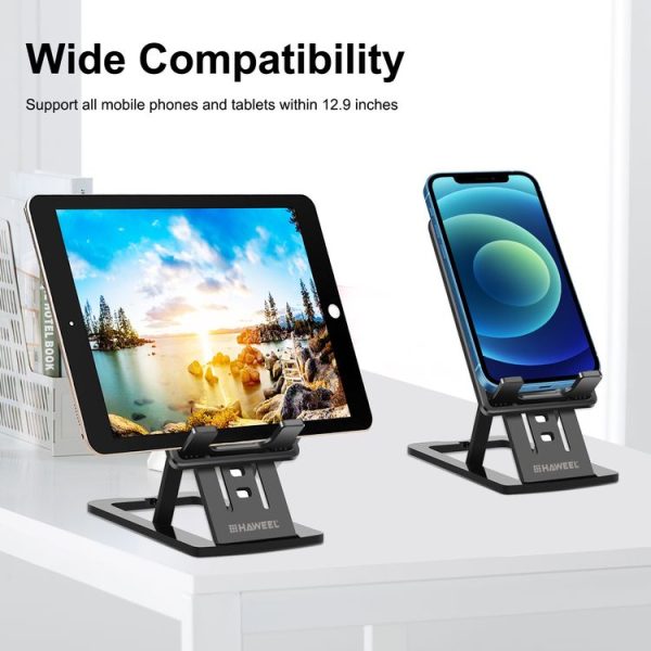 HAWEEL Adjustable Lifting Folding Portable Live Broadcast Desktop Plastic Holder (Black) - Image 6