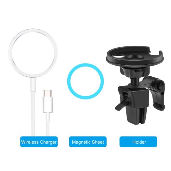 HAWEEL MagSafe Magnetic Wireless Charger with Car Air Outlet Holder Phone Bracket - Image 8