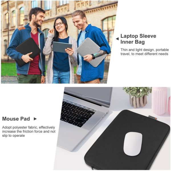 HAWEEL 13 inch Laptop Sleeve Case Zipper Briefcase Bag for 12.5-13.5 inch Laptop (Black) - Image 7