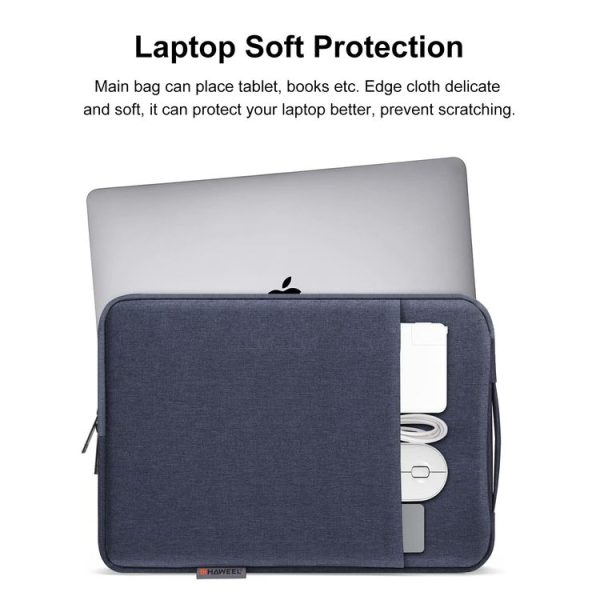 HAWEEL Laptop Sleeve Case Zipper Briefcase Bag with Handle for 12.5-13.5 inch Laptop (Gray Blue) - Image 5