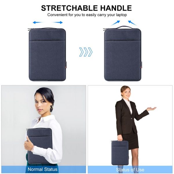 HAWEEL Laptop Sleeve Case Zipper Briefcase Bag with Handle for 12.5-13.5 inch Laptop (Gray Blue) - Image 6