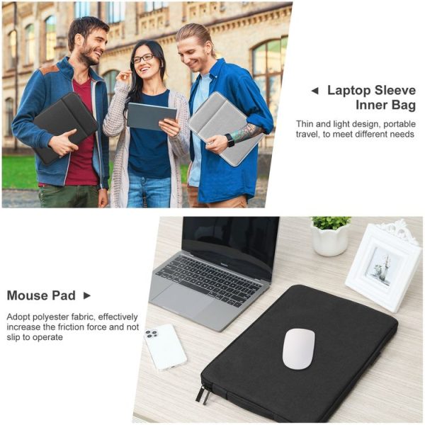 HAWEEL Laptop Sleeve Case Zipper Briefcase Bag with Handle for 15-16.7 inch Laptop (Black) - Image 8