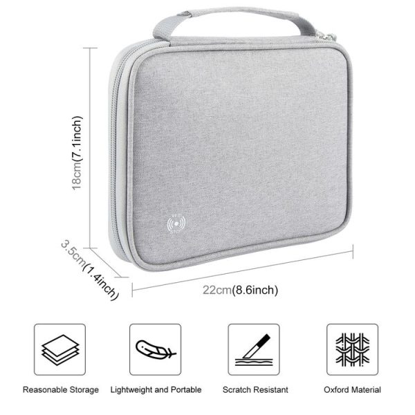 HAWEEL Passport Wallet Document Organizer Credit Cards Case Bag with Handle (Grey) - Image 4