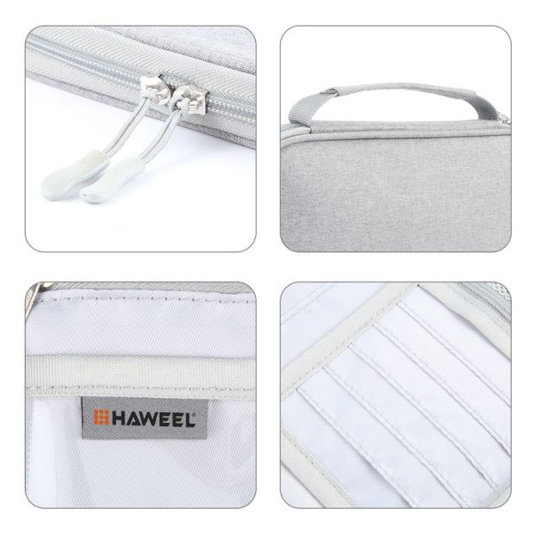HAWEEL Passport Wallet Document Organizer Credit Cards Case Bag with Handle (Grey) - Image 5