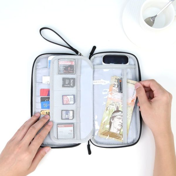 HAWEEL Clutch Bag Passport Wallet Document Organizer Credit Cards Case Bag (Black) - Image 10