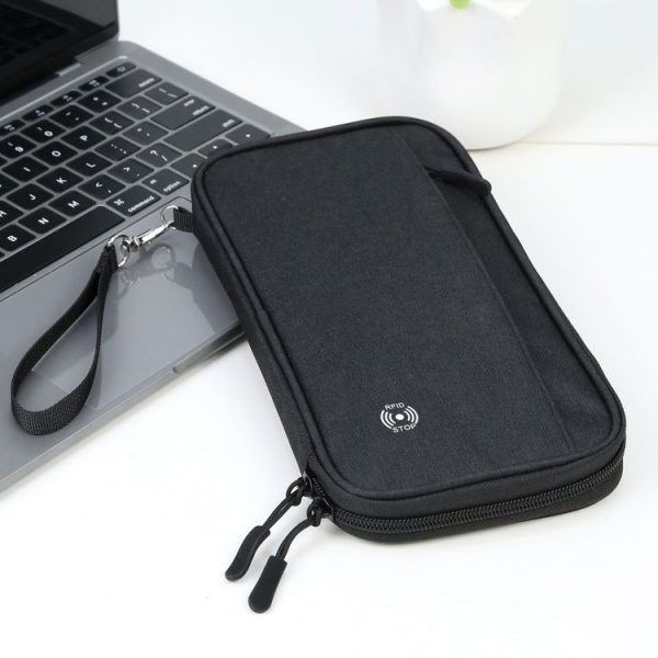HAWEEL Clutch Bag Passport Wallet Document Organizer Credit Cards Case Bag (Black) - Image 11