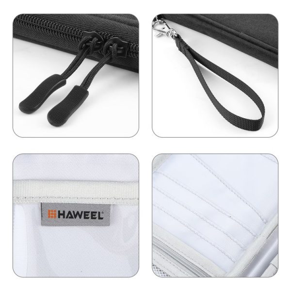 HAWEEL Clutch Bag Passport Wallet Document Organizer Credit Cards Case Bag (Black) - Image 5