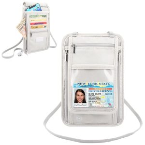 HAWEEL Neck Passport Wallet Bag Document Organizer Credit Cards Case Bag (Grey)