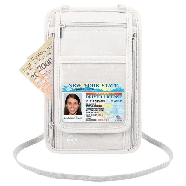 HAWEEL Neck Passport Wallet Bag Document Organizer Credit Cards Case Bag (Grey) - Image 2