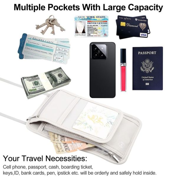 HAWEEL Neck Passport Wallet Bag Document Organizer Credit Cards Case Bag (Grey) - Image 6