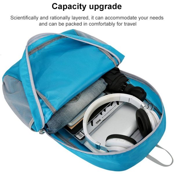 HAWEEL Hiking Portable Foldable Backpack Large Capacity Shoulders Bag (Black) - Image 4