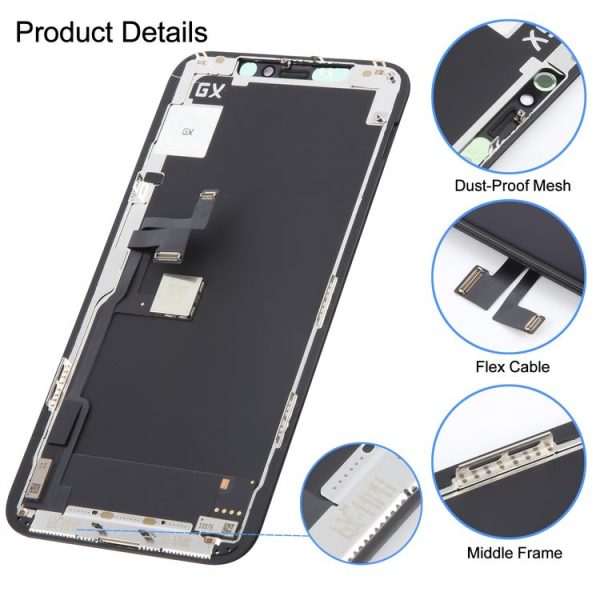 GX OLED Screen with Frame for iPhone 11 Pro (Black) - Image 3