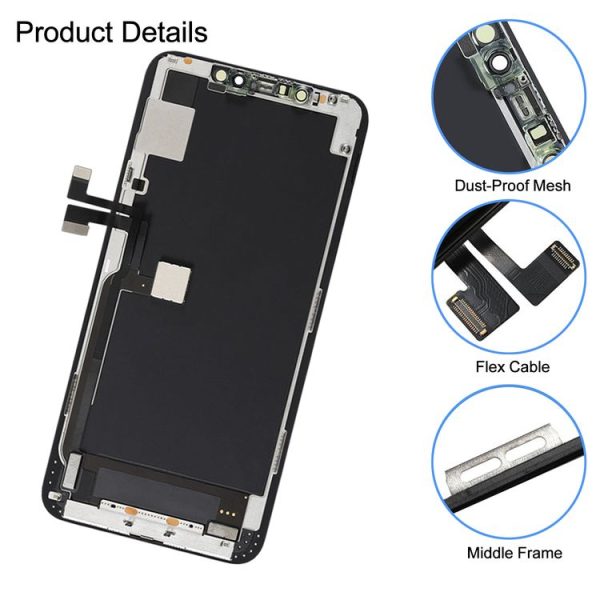 GX OLED Screen with Frame for iPhone 11 Pro Max (Black) - Image 3